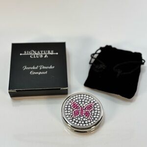 Signature Club A - Butterfly Jeweled Translucent Powder Mini Compact -